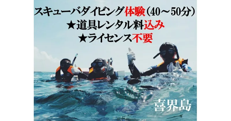 【ふるさと納税】喜界島で スキューバダイビング体験（40〜50分）★道具レンタル料込み★ライセンス不要★