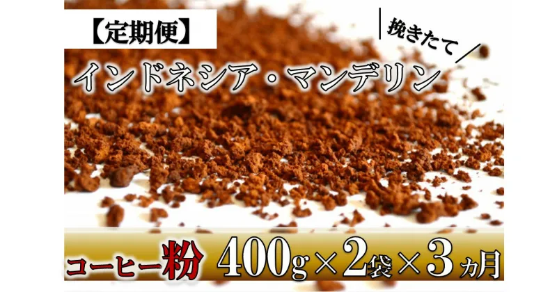 【ふるさと納税】【粉】挽きたてコーヒー(深煎り)インドネシア・マンデリン (400g2袋)3ヵ月定期便