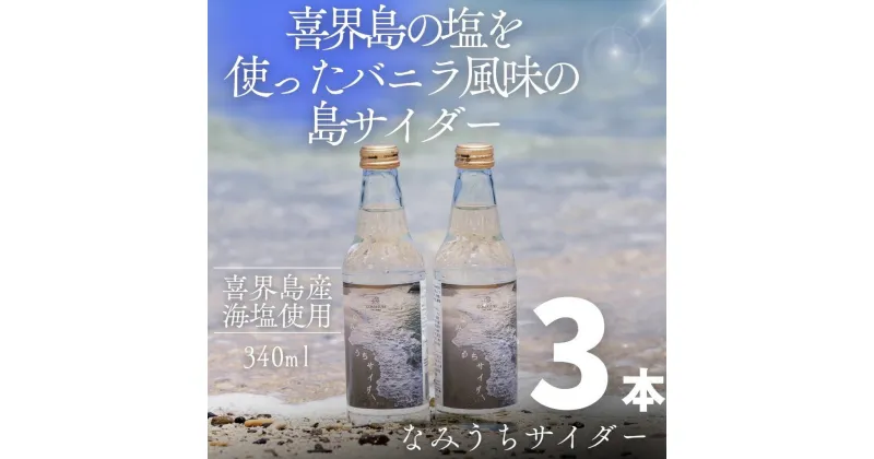 【ふるさと納税】喜界島の塩を使ったバニラ風味の島サイダー なみうちサイダー 340ml×3本 喜界島 土産 返礼品 ご当地 ギフト セット 鹿児島 奄美 送料無料 サイダー 清涼飲料水 炭酸飲料 ドリンク 塩サイダー 内祝い お返し ジュース 贈答 贈り物 プレゼント お歳暮 御歳暮