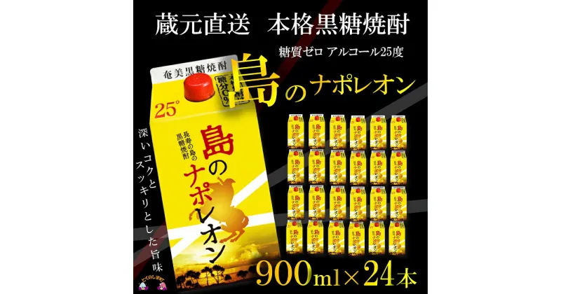 【ふるさと納税】（蔵元直送便）本格黒糖焼酎 島のナポレオン900mlパック×24本（数量限定）