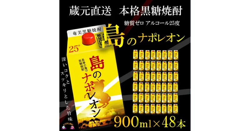 【ふるさと納税】（蔵元直送便）本格黒糖焼酎 島のナポレオン900mlパック×48本（数量限定）