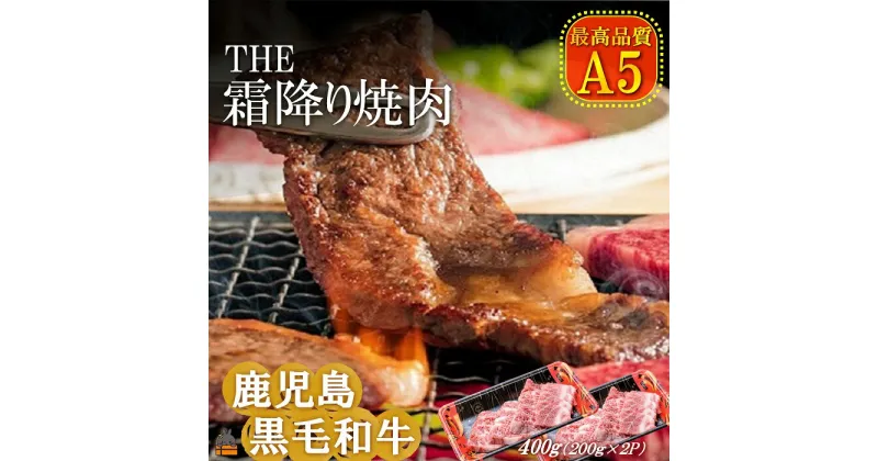 【ふるさと納税】A5ランク THE鹿児島黒毛和牛霜降り焼肉400g（200g×2P） ( 鹿児島黒毛和牛 A5 牛肉 ビーフ 贅沢 極上 こだわり プレミアム 徳之島 鹿児島 美味しい 赤身 脂身 カミチク ステーキ 焼肉 BBQ 霜降り )