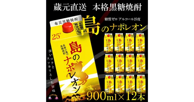 【ふるさと納税】（蔵元直送便）本格黒糖焼酎 島のナポレオン900mlパック×12本（数量限定）