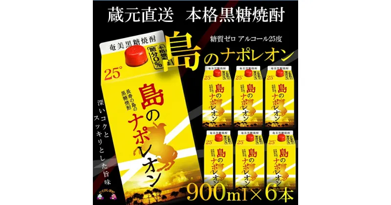 【ふるさと納税】（蔵元直送便）本格黒糖焼酎 島のナポレオン900mlパック×6本（数量限定）