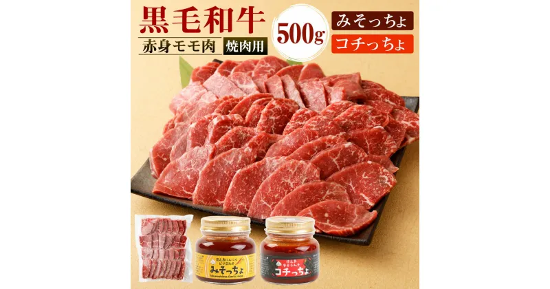 【ふるさと納税】黒毛和牛 赤身 モモ肉 焼肉用 500g＆みそっちょ・コチっちょ セット 焼き肉 BBQ タレ 牛肉 和牛 九州産 国産 冷凍 鹿児島徳之島 送料無料