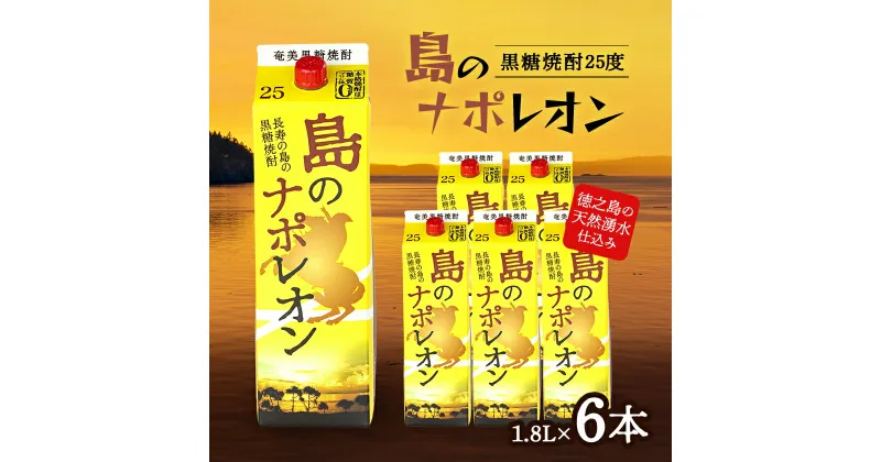 【ふるさと納税】黒糖焼酎　島のナポレオン1,800ml紙パック6本セット　mkmt10【1407086】