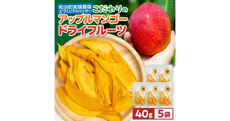 【ふるさと納税】ドライフルーツ アップルマンゴー 40g × 5袋 国産 ドライマンゴー 小分け 濃厚な甘み 芳醇な香り そのまま凝縮 ヨーグルト アイス アレンジ おやつ こだわり 土づくり 土壌 分析 沖永良部島 レターパックライト 鹿児島県 和泊町 お取り寄せ 送料無料