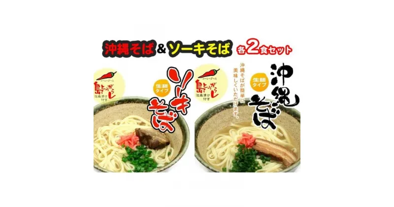 【ふるさと納税】沖縄そば＆ソーキそば各2食セット　*県認定返礼品／沖縄そば* | 麺 食品 加工食品 人気 おすすめ 送料無料