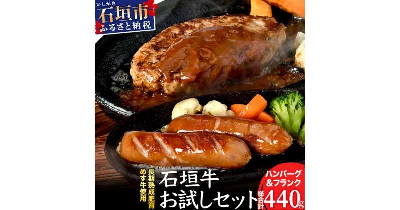 【ふるさと納税】高級 黒毛和牛 石垣牛 無添加 ハンバーグ 100g 2個 フランク 120g 2本 お試し セット 計440g ｜ ふるさと納税 和牛 黒毛和牛 石垣牛 国産 牛肉 ブランド牛 冷凍 沖縄県 石垣市 人気 送料無料 U-9-1