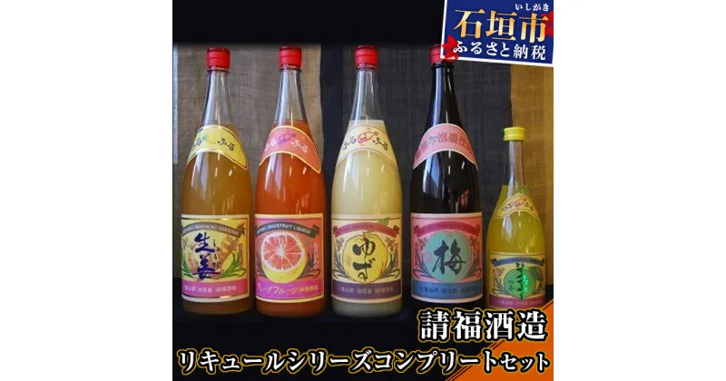 【ふるさと納税】請福酒造フルーツリキュールセット 計7920ml（1800ml×4本＋720ml×1本） 梅酒 ゆず レモン グレープフルーツ シークワーサー 果汁リキュール 酒類 酒 アルコール 贈答用 プレゼント 沖縄県石垣市 送料無料 AK-16