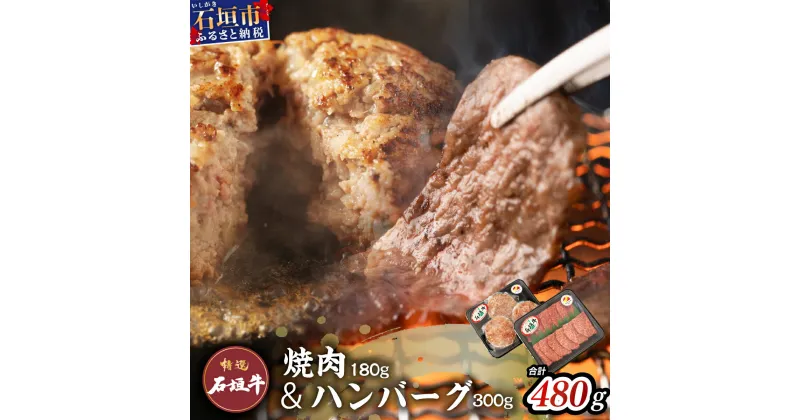 【ふるさと納税】 特選石垣牛100%ハンバーグ100g×3個＋特選石垣牛元卸お任せ焼肉180gセット（八重山パーツミート） | ふるさと納税 ハンバーグ 和牛 黒毛和牛 石垣牛 無添加 国産 牛肉 ブランド牛 冷凍 個包装 沖縄県 沖縄 石垣 石垣島 石垣市 人気 送料無料 I-17-1