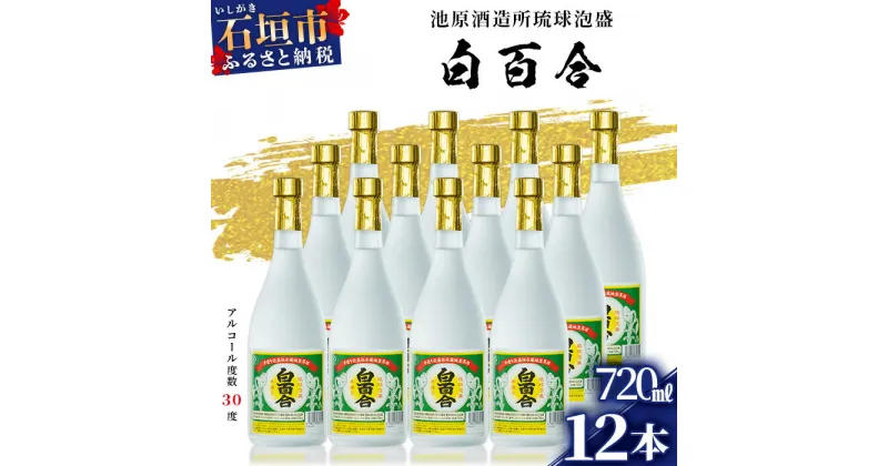 【ふるさと納税】IK-10 池原酒造 白百合 720ml 30度 12本セット 沖縄県石垣市 泡盛 送料無料