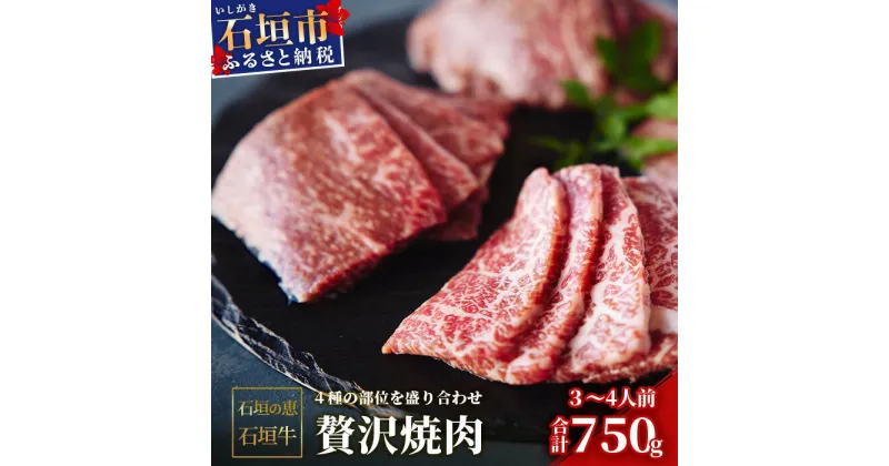 【ふるさと納税】【産地直送】石垣の恵 石垣牛 贅沢焼肉(4種盛)【合計750g】【日本最南端の黒毛和牛】KB-100