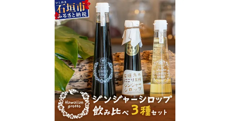 【ふるさと納税】 ジンジャーシロップ飲み比べ3種セット(200ML×1本、120ML×2本)　HW-5 【沖縄県石垣市 沖縄 沖縄県 石垣 石垣島 送料無料 生姜 シロップ ジンジャー ジンジャーシロップ 塩 サトウキビ 黒糖 砂糖 赤唐辛子 ギフト 国産】