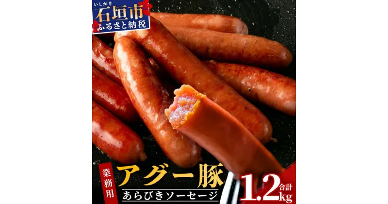 【ふるさと納税】アグー豚(F1種) 南ぬ豚 業務用あらびきソーセージ 1.2kg（400g×3パック） 南ぬ豚　アグー豚　焼肉　食べ比べ　豚肉　石垣　石垣島　沖縄　八重山 E-34