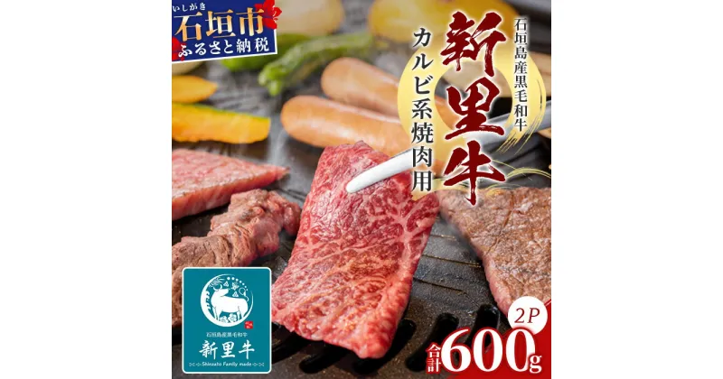 【ふるさと納税】石垣島産 黒毛和牛 新里牛 カルビ系焼肉用 (300g×2) 合計600g (ナカバラ・ソトバラ・笹の葉カルビから2つおまかせ) SZ-4