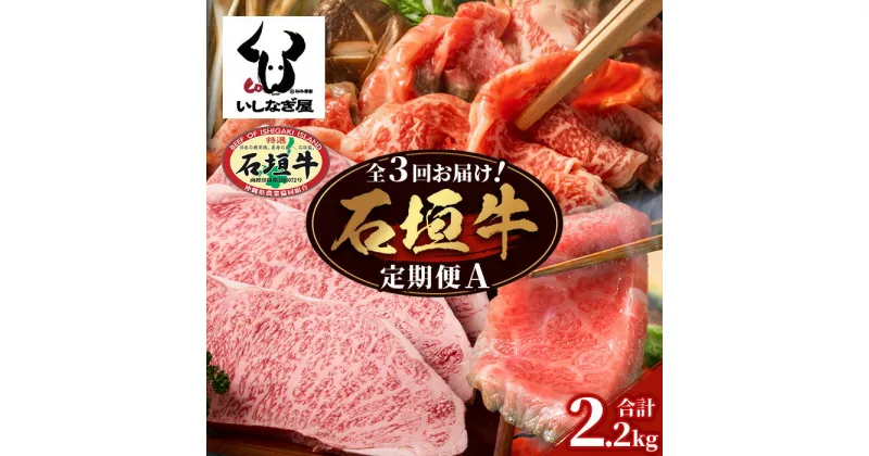 【ふるさと納税】【全3回 定期便A】 石垣牛特選　焼肉・サーロインステーキ・すきしゃぶ　計2.2kg （いしなぎ屋） ｜沖縄県 石垣島 石垣牛 国産 和牛 牛肉 牛 和牛 しゃぶしゃぶ すき焼き ステーキ 特選肉 送料無料 AB-29