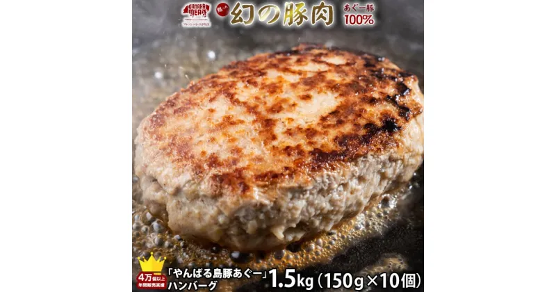 【ふるさと納税】絶品！沖縄県産やんばる島豚あぐー豚100％ 肉汁たっぷりハンバーグ　（150g×10個）　ギフト　セット　冷凍　ファミリー　おかず　惣菜　小分け　豚肉　豚　アグー　黒豚　ヘルシー　贈り物　ふるさと納税　沖縄　名護　簡単調理