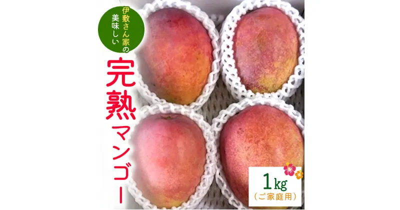 【ふるさと納税】【2025年発送】伊敷さん家の美味しい完熟マンゴー1kg(ご家庭用)