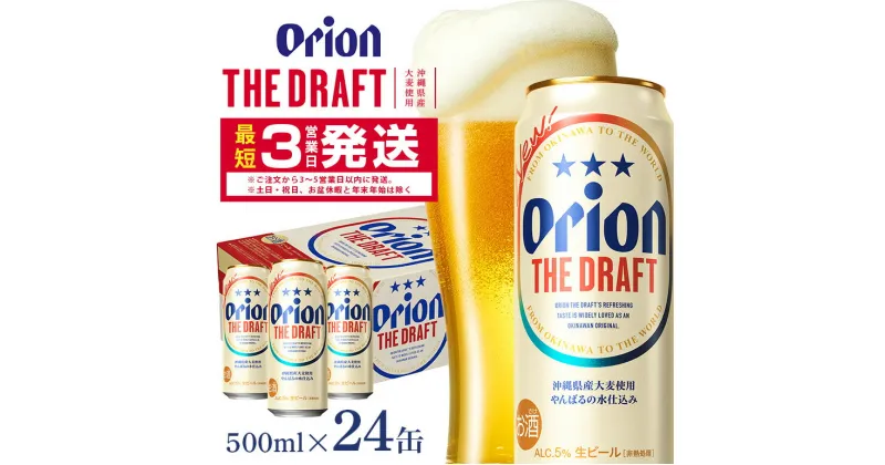 【ふるさと納税】 オリオンビール ＜ オリオン ザ・ドラフト ＞ 500ml × 24缶 1ケース 24本 500 クラフトビール 沖縄 ビール BEER ドラフト 生ビール オリオン orion お酒 缶ビール 地ビール 箱買い まとめ買い アルコール 度数 5％ ギフト 夏ギフト お中元 缶 送料無料