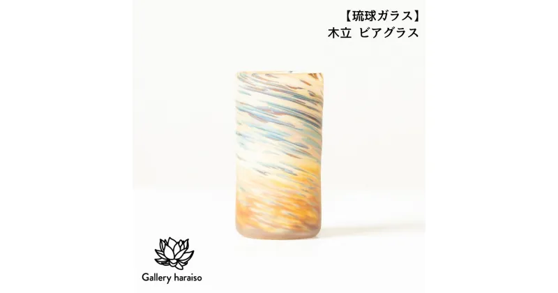 【ふるさと納税】【琉球ガラス】木立 ビアグラス（k2）匠工房　Galleryはらいそ　沖縄　うるま市　工芸品　手作り　職人　きだち　こだち　きだて　きたて　グラス　一点もの