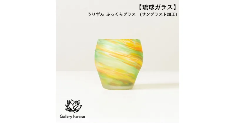 【ふるさと納税】【琉球ガラス】うりずん ふっくらグラス　サンドブラスト加工 匠工房　Galleryはらいそ　沖縄　うるま市　工芸品　手作り　職人　うりずん　グラス　ガラス　一点もの