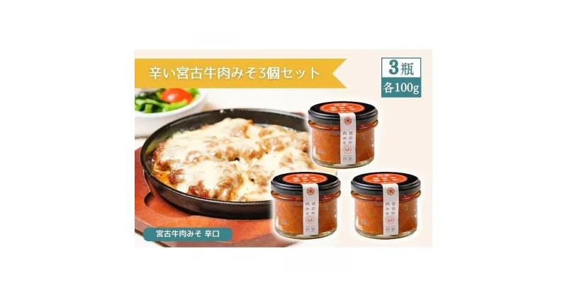 【ふるさと納税】辛い宮古牛肉みそ3個セット | ご飯のお供 おつまみ 肉味噌 宮古牛 アグー豚 加工品 瓶詰 ご当地 人気 おすすめ お取り寄せ 送料無料 グルメ 沖縄 宮古島